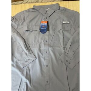 Habit Blue Springs long‎ sleeve river shirt 4XL  Quicksilver NOS